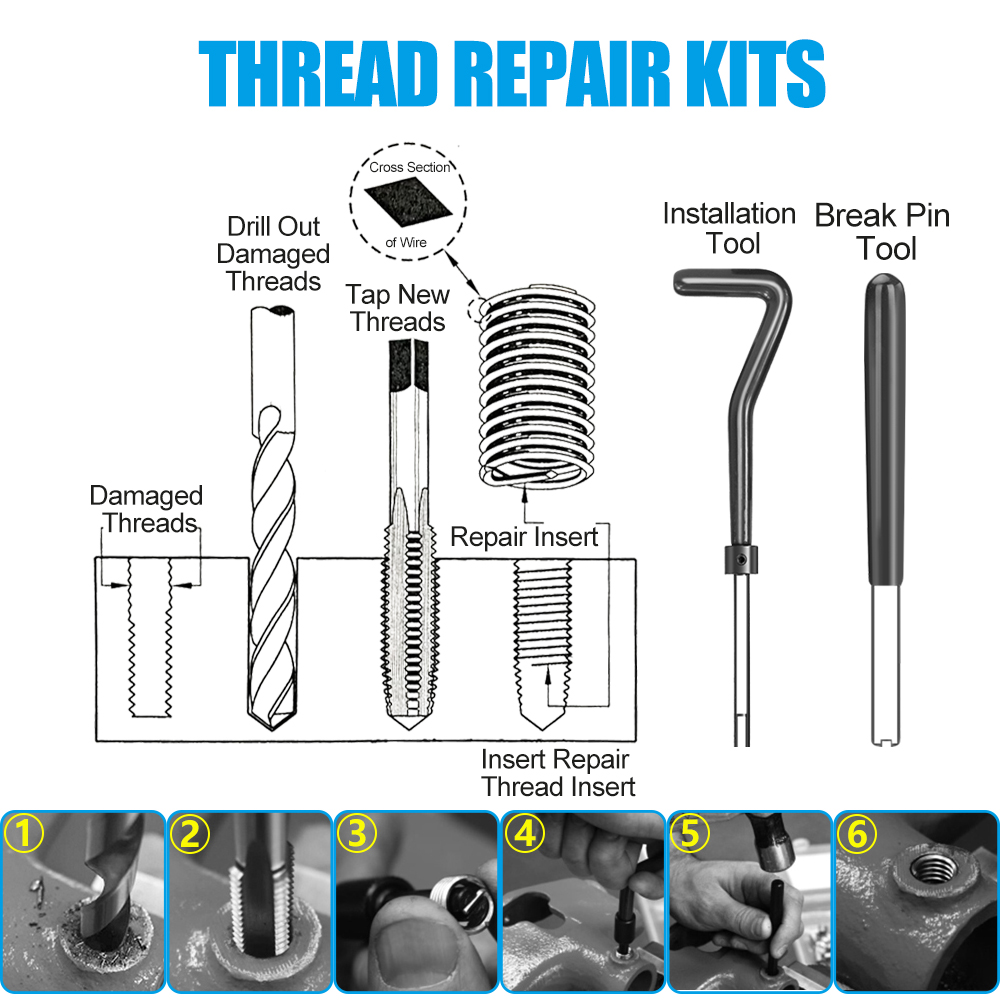 25 adet metrik konu tamir kiti - Cnc Router Bit incelemesi ve fiyatı